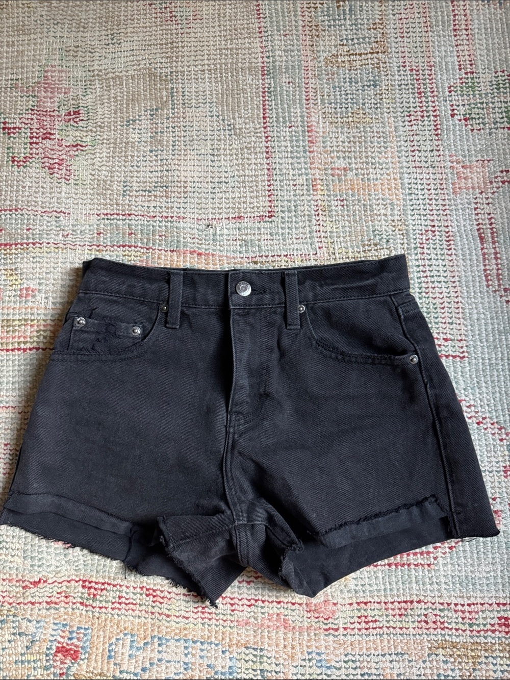pistola Black High-Rise Denim Cutoff Shorts